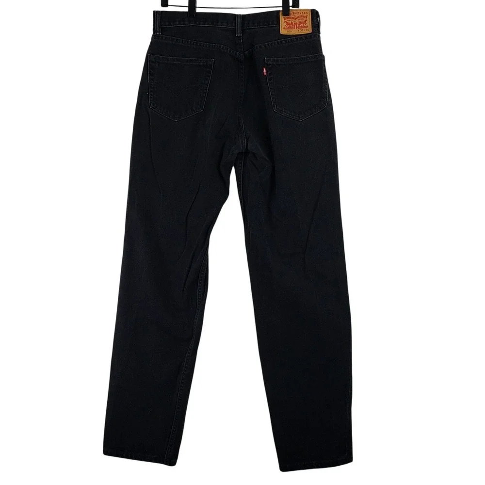 Levis 550 Relaxed Fit Jeans Mens 36x36 (fits 34x34) Black Denim Tapered Casual